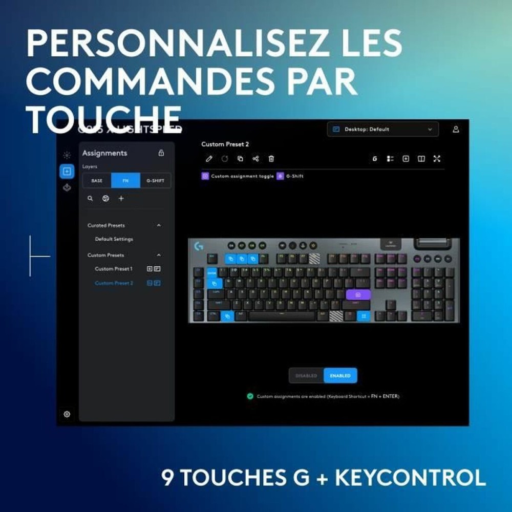 Clavier Logitech G915 X Noir Français AZERTY