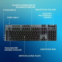 Clavier Logitech G915 X Noir Français AZERTY