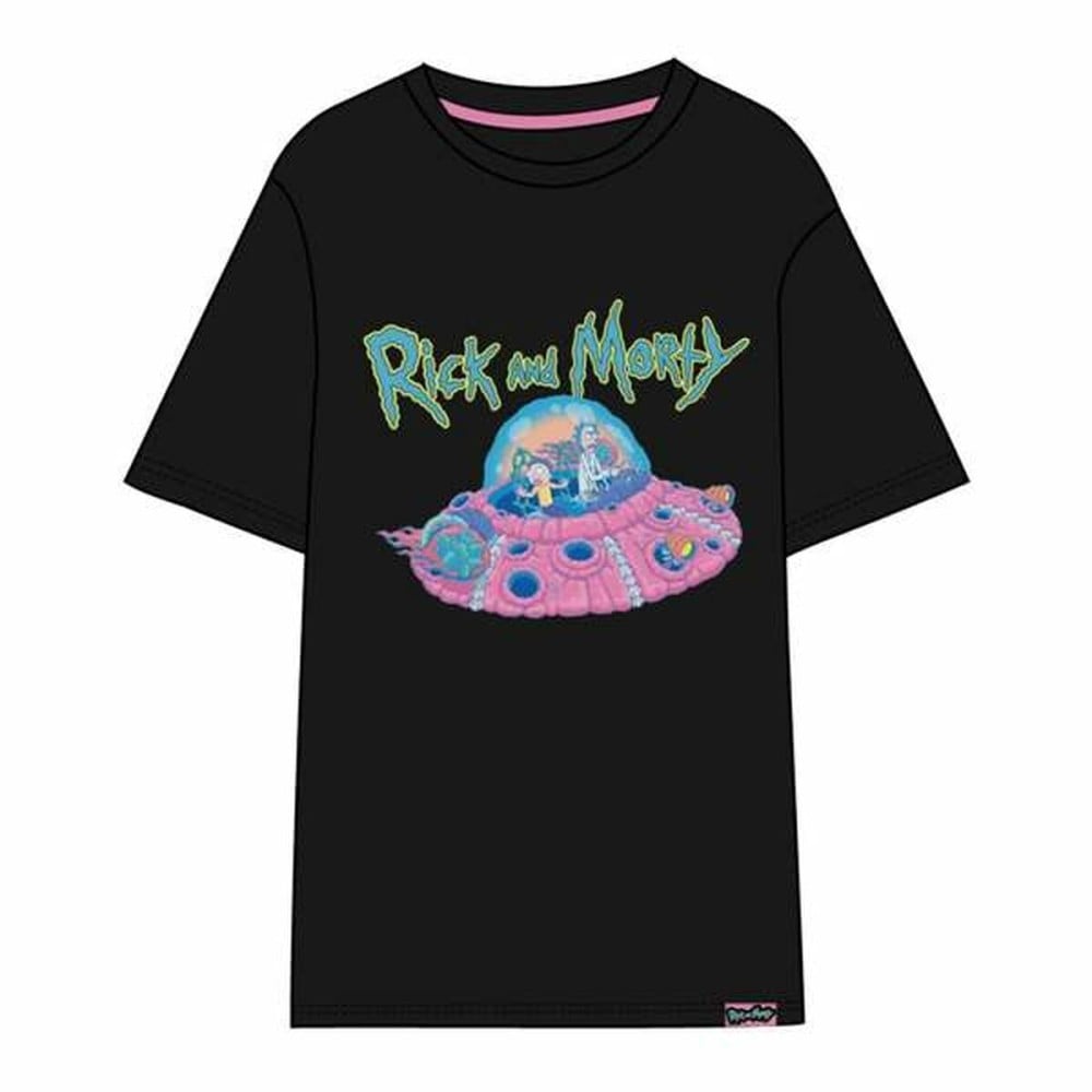 Herren Kurzarm-T-Shirt Rick and Morty Schwarz