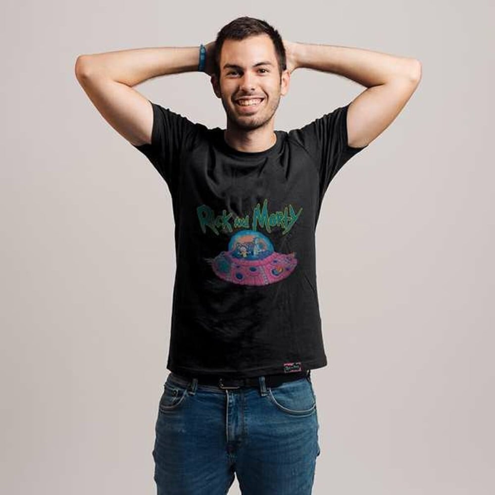 T-shirt à manches courtes homme Rick and Morty Noir