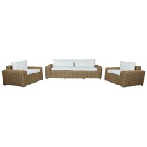 Wohnzimmer Sitzgruppe mit Tisch Home ESPRIT Kristall Synthetischer Rattan 248 x 85 x 80 cm