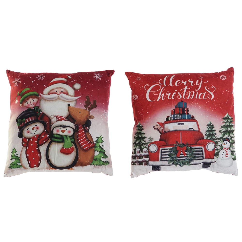 Cushion DKD Home Decor Christmas Multicolour Polyester 40 x 10 x 40 cm (2 Units)