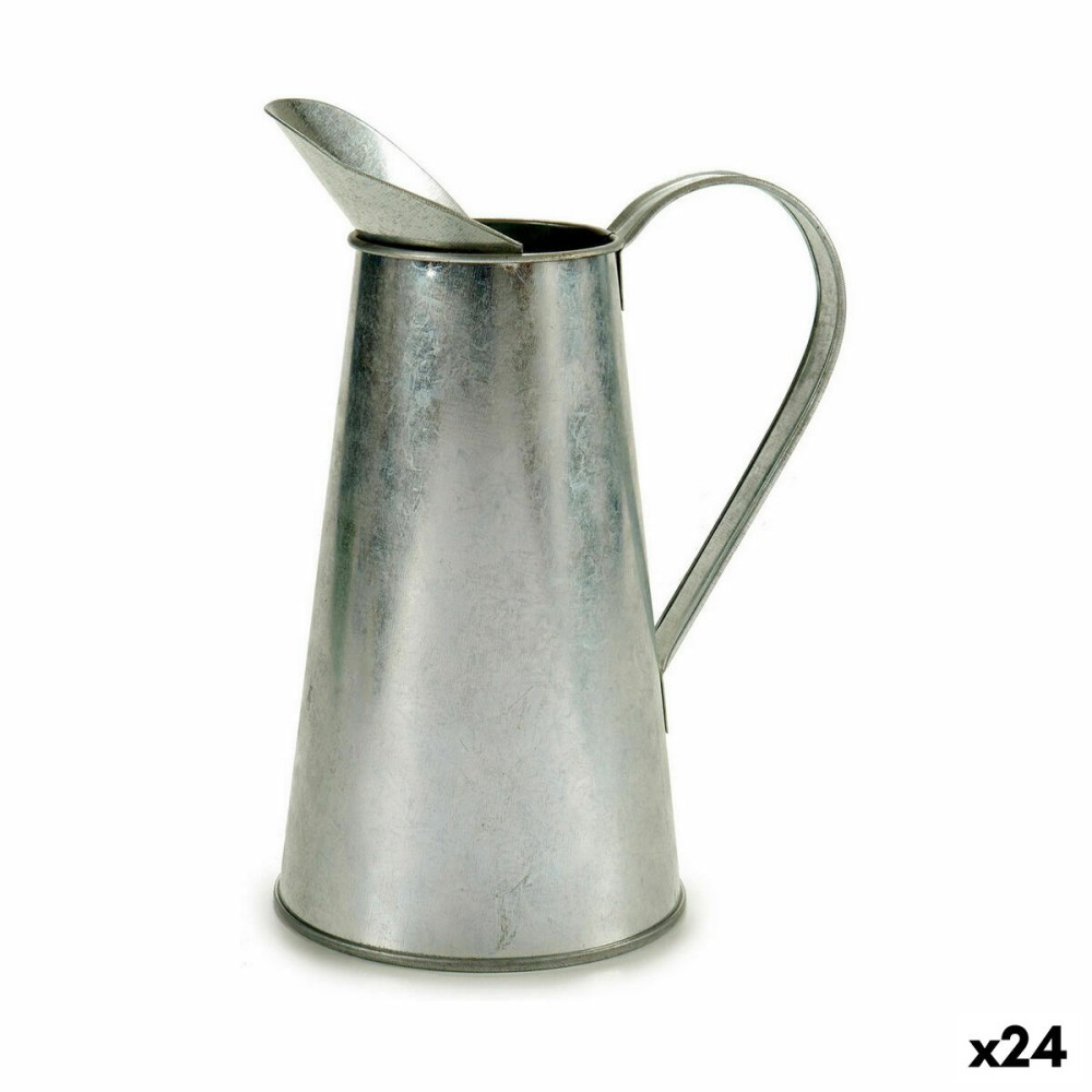 Pot Ibergarden J60700-B Argenté Zinc Modèle Pot à lait 17 x 21,5 x 11,3 cm (24 Unités)