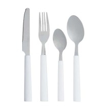 Besteck-Set Kinvara KT166096-1C Weiß Silberfarben Edelstahl Kunststoff (6 Stück)