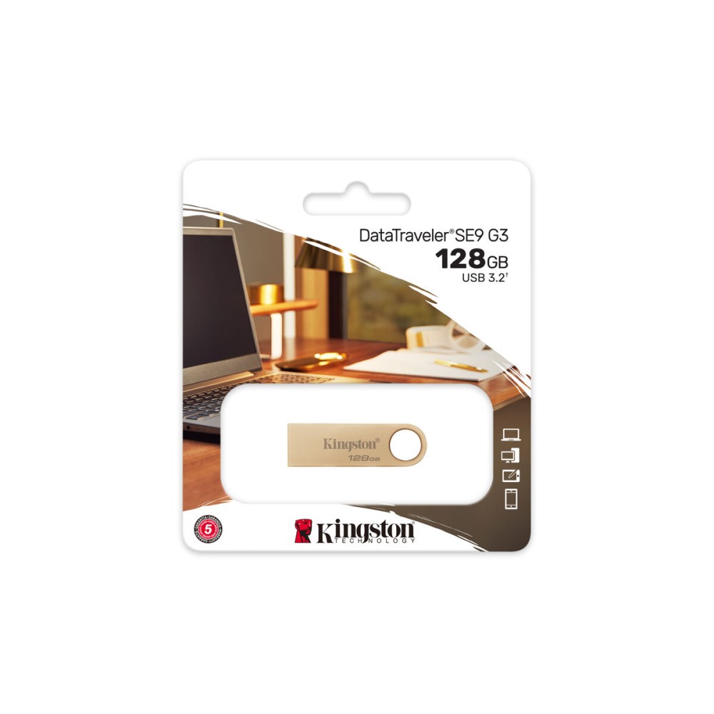 USB stick Kingston DTSE9G3/128GB 128 GB Golden