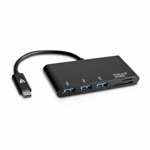 Hub USB V7 V7UC3U-HUB-BLK-1N Noir