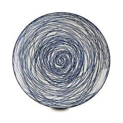 Assiette plate Rayures Porcelaine Bleu Blanc 24 x 2,8 x 24 cm