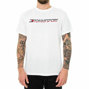 Men’s Short Sleeve T-Shirt Tommy Hilfiger Logo Chest White