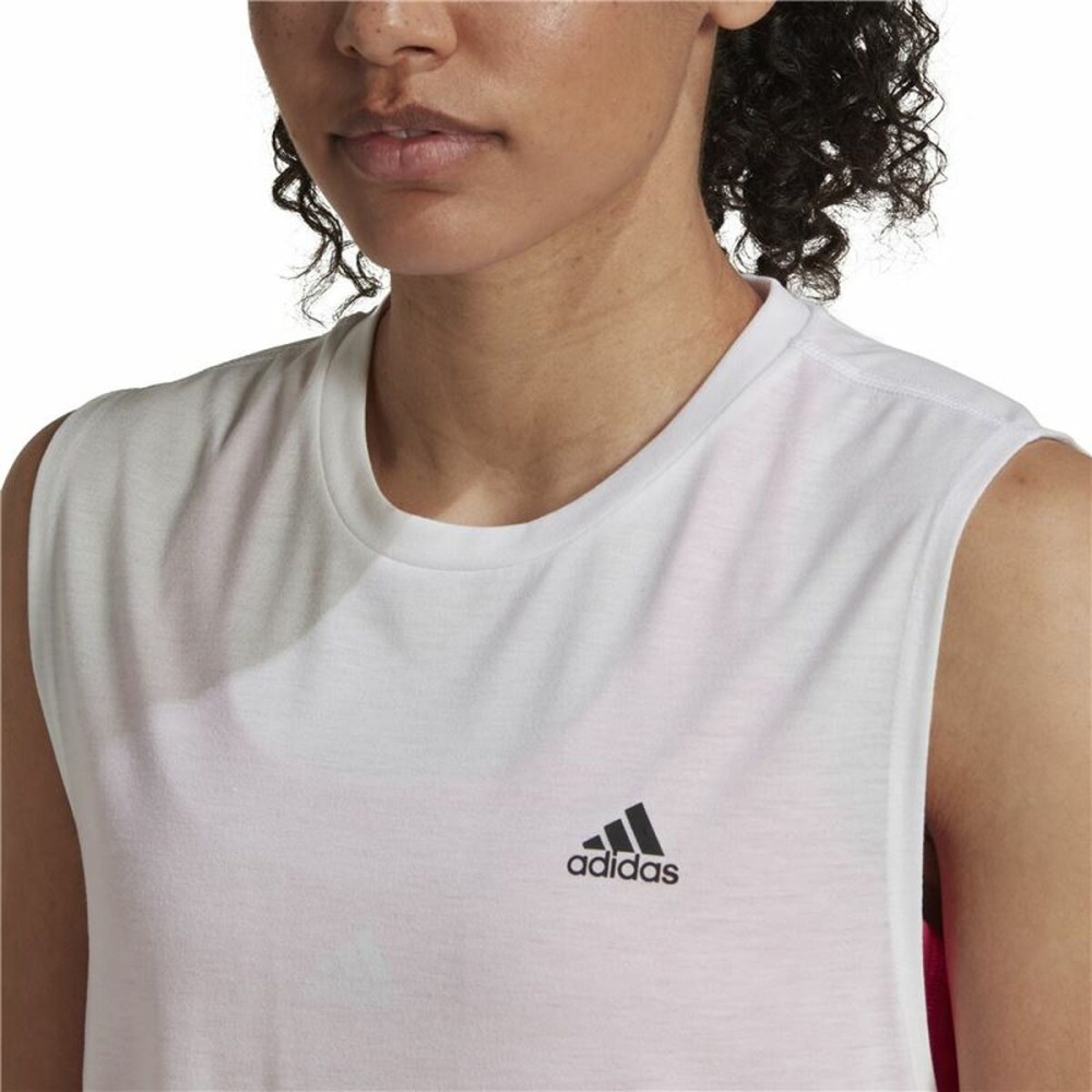 Maillot de Corps sans Manches pour Femme Adidas Muscle Run Icons Blanc