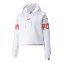 Damen Sweater mit Kapuze Puma Power Hoodie Fl Weiß