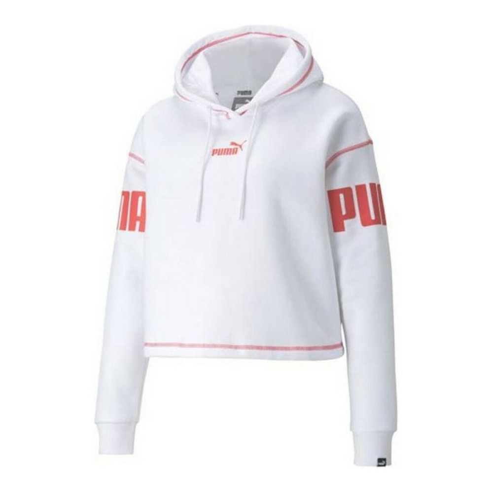 Damen Sweater mit Kapuze Puma Power Hoodie Fl Weiß