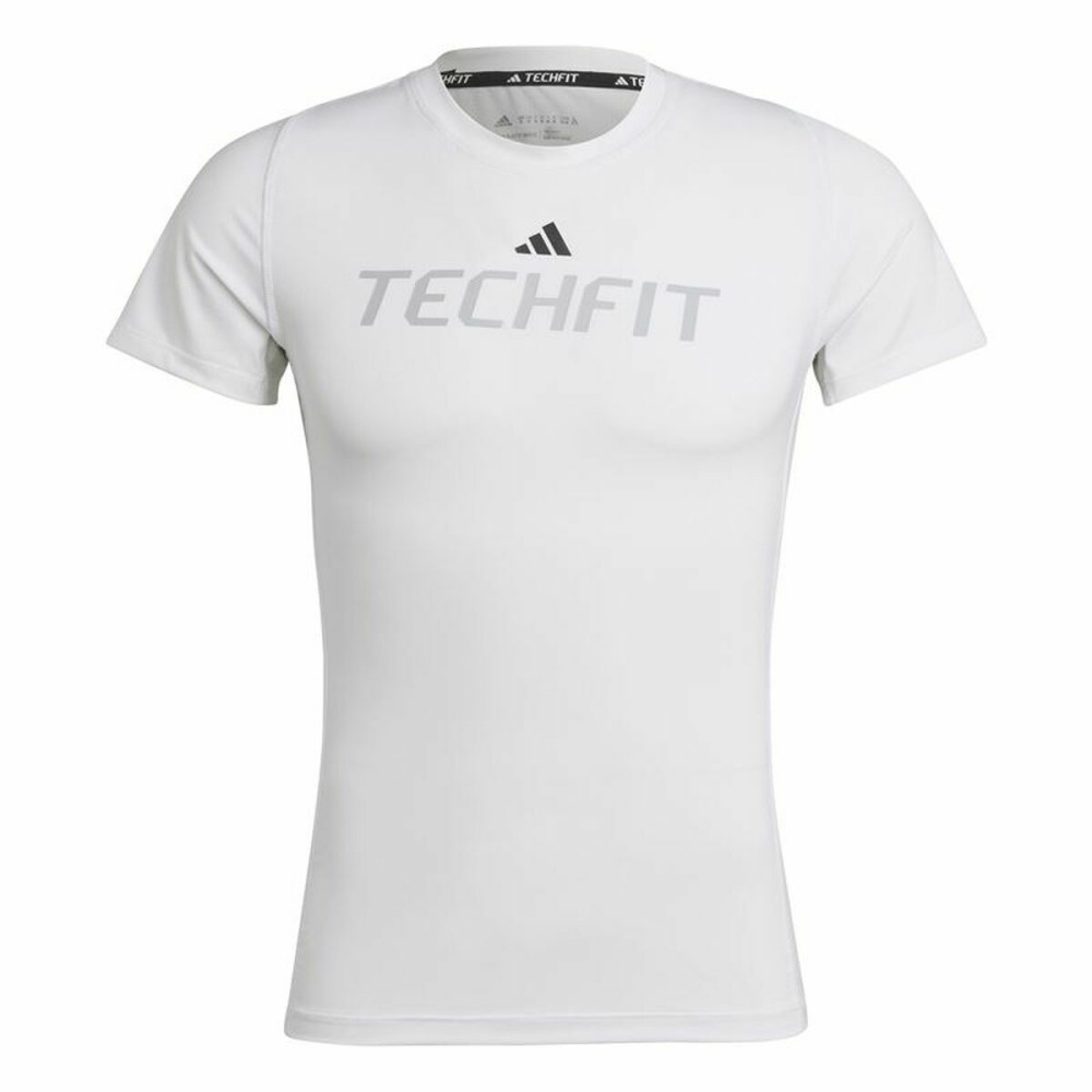 Herren Kurzarm-T-Shirt Adidas techfit Graphic  Weiß