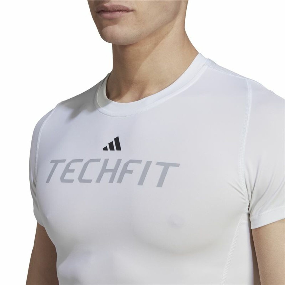 Men’s Short Sleeve T-Shirt Adidas techfit Graphic  White