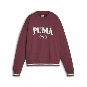 Damen Sweater ohne Kapuze Puma Squad Crew Fl Dunkelrot