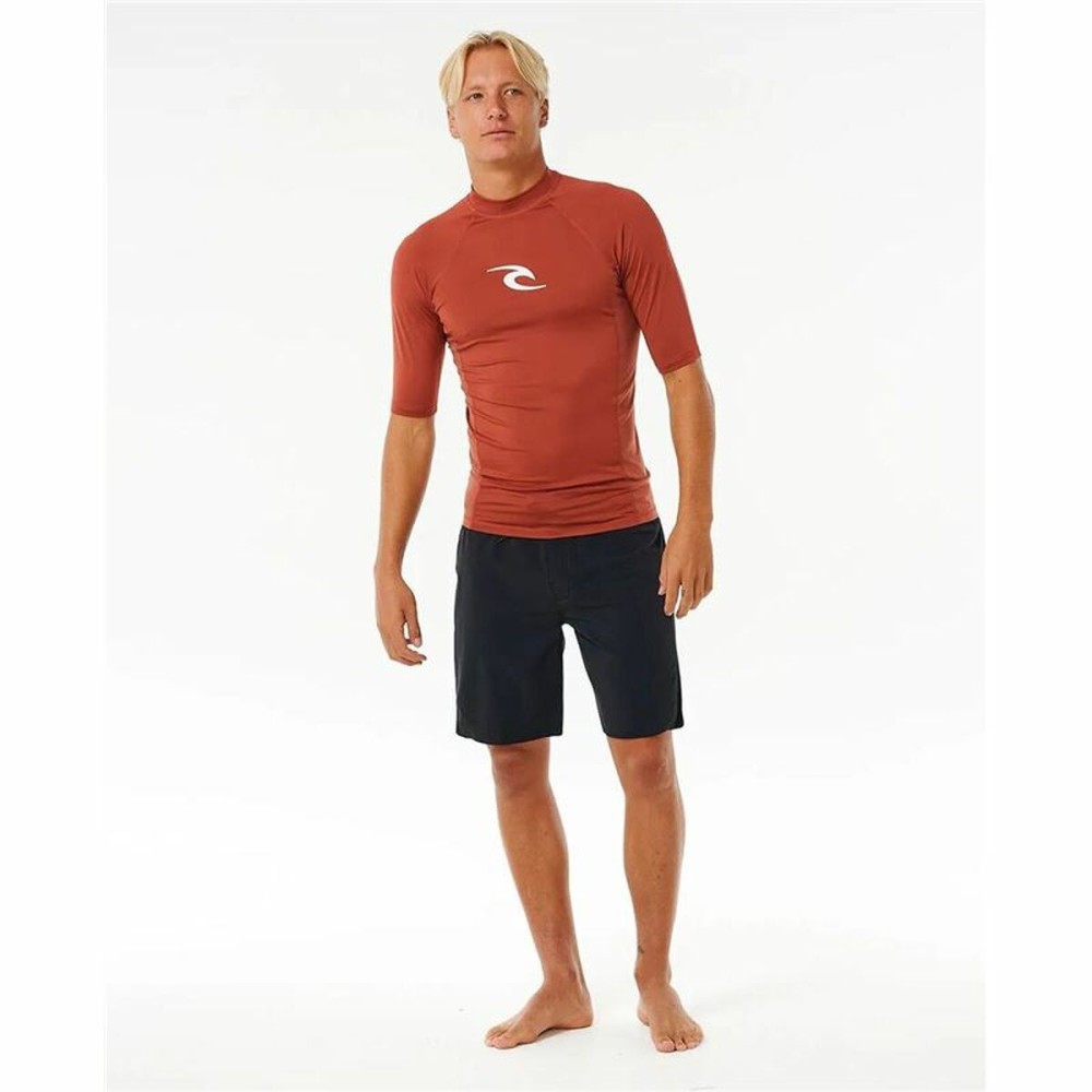 Herren Kurzarm-T-Shirt Rip Curl Waves Upf Braun