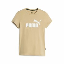 Damen Kurzarm-T-Shirt Puma Ess Logo Beige