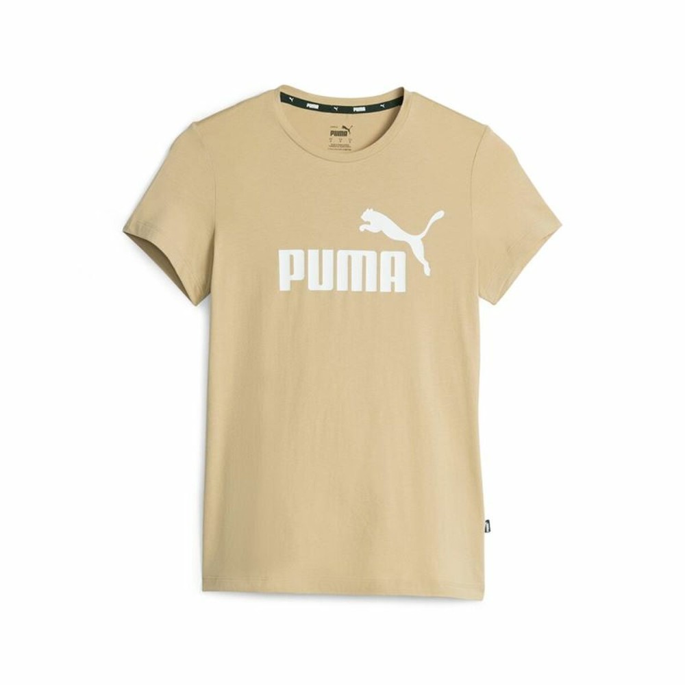 Women’s Short Sleeve T-Shirt Puma Ess Logo Beige