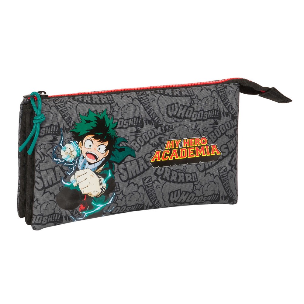 School Case My Hero Academia Black 22 x 12 x 3 cm