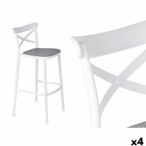 Tabouret GiftDecor PC-175B Blanc Gris polypropylène Rotin 41 x 103 x 52,5 cm (4 Unités)