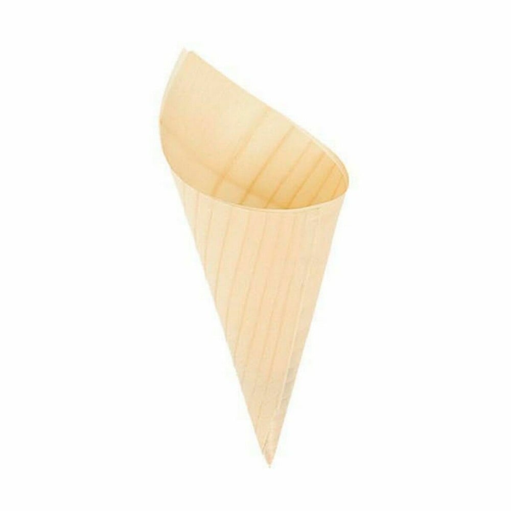 Set of bowls Algon Cones Disposable Wood 10 Pieces 15,5 cm (24 Units)