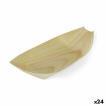 Set of bowls Algon Disposable Wood 4 Pieces 23 cm (24 Units)