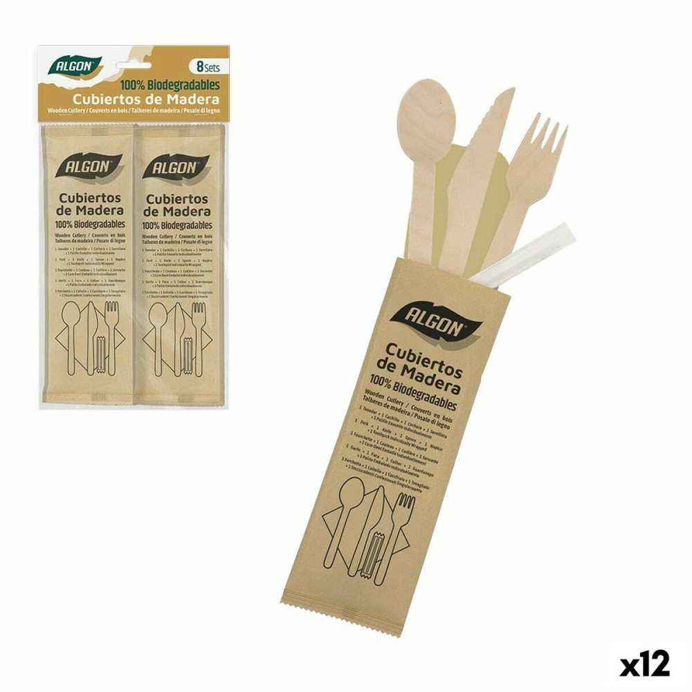 Besteck-Set Algon 45 Stücke Holz (12 Stück)