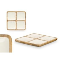 Tray with Compartments GiftDecor MALI-991 W White 29,5 x 3 x 29,5 cm (6 Units)