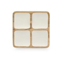 Tray with Compartments GiftDecor MALI-991 W White 29,5 x 3 x 29,5 cm (6 Units)