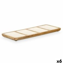 Tray with Compartments GiftDecor MALI941 W White 46 x 3 x 17 cm (6 Units)