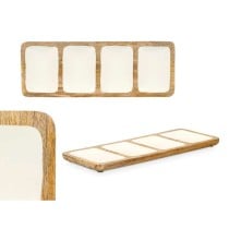 Tray with Compartments GiftDecor MALI941 W White 46 x 3 x 17 cm (6 Units)