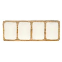 Tray with Compartments GiftDecor MALI941 W White 46 x 3 x 17 cm (6 Units)