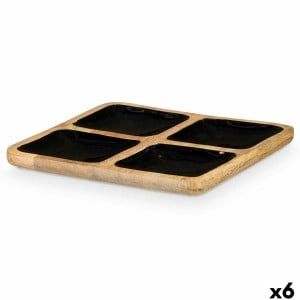 Tray with Compartments GiftDecor MALI-991 B Black 31 x 3 x 31 cm (6 Units)