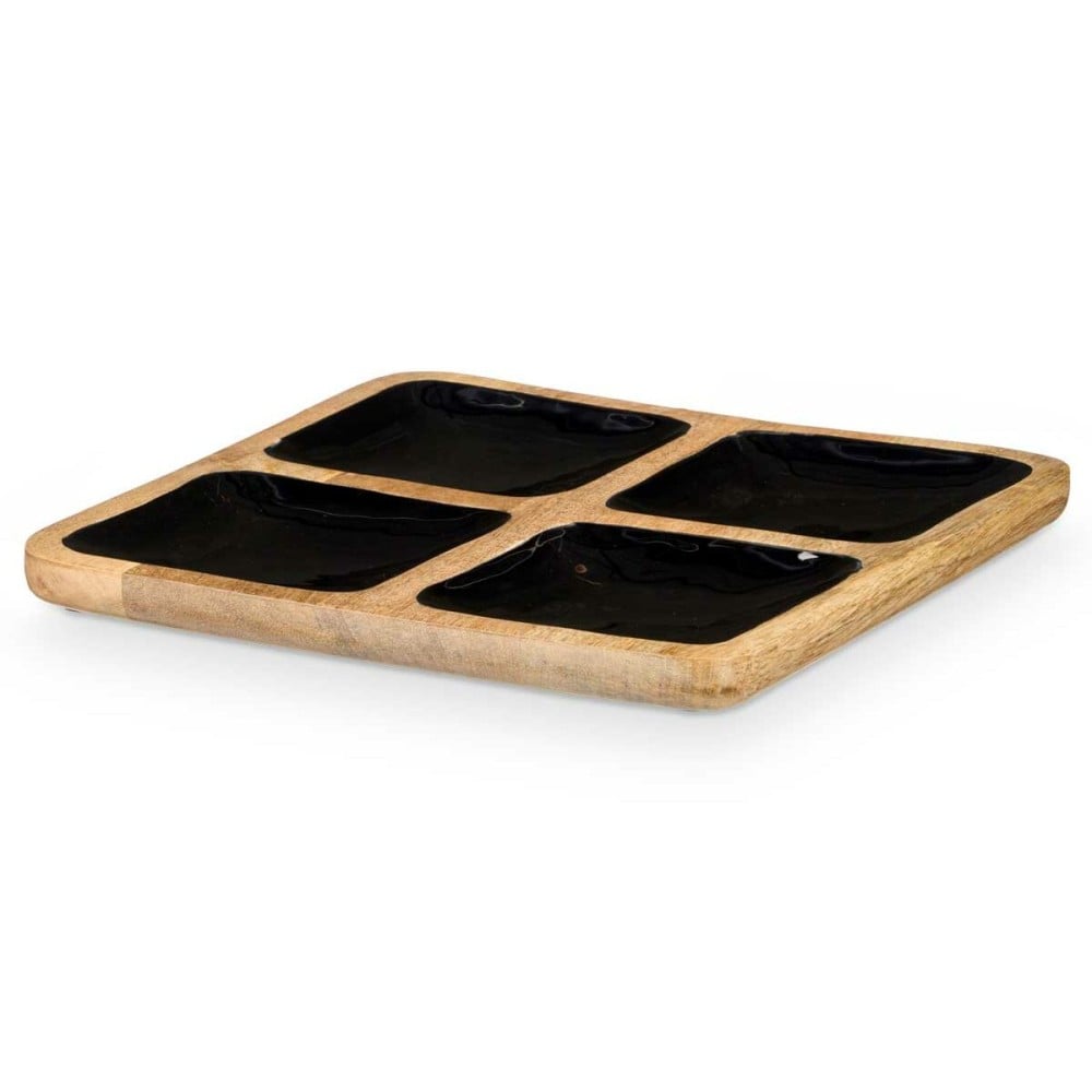 Tray with Compartments GiftDecor MALI-991 B Black 31 x 3 x 31 cm (6 Units)