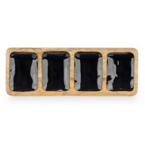 Tray with Compartments GiftDecor MALI-941 B Black 46 x 3 x 17 cm (6 Units)