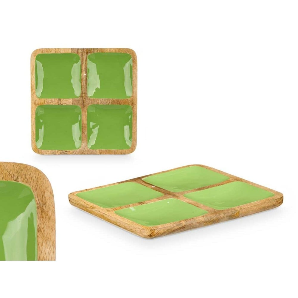 Tray with Compartments GiftDecor MALI-991 G Green 31 x 3 x 3 cm (6 Units)