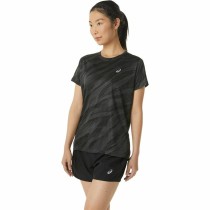 Damen Kurzarm-T-Shirt Asics Core All Over Print Schwarz Damen