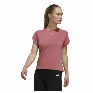 T-shirt à manches courtes femme Adidas trainning Floral  Rose foncé