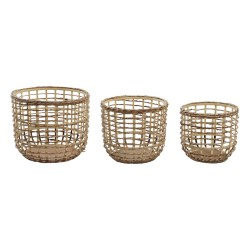 Set de basket DKD Home Decor FIBRA MAIZ (3 Pièces) (Reconditionné A)