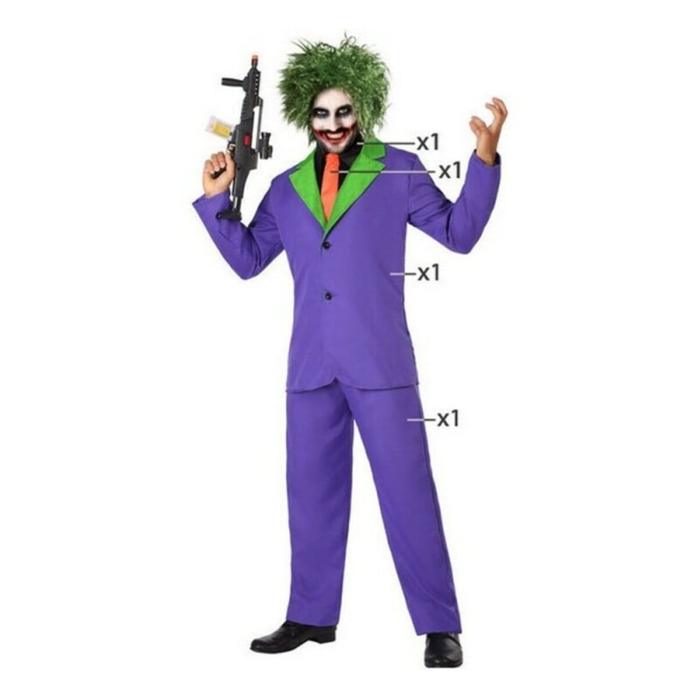 Costume for Adults Joker Purple Male Assassin (3 Pieces)