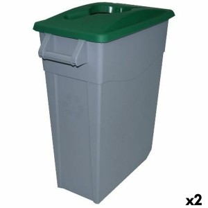 Recycling Waste Bin Denox Green 65 L (2 Units)