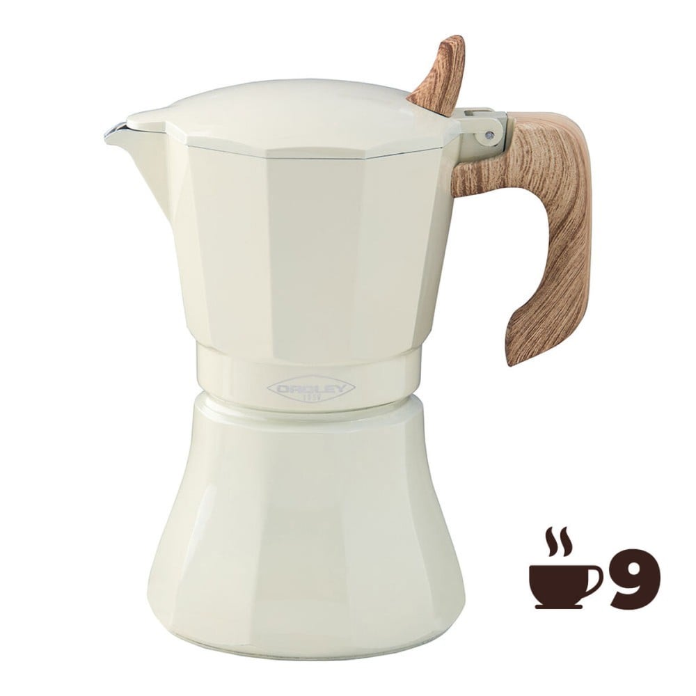 Italian Coffee Pot Oroley Petra Cream Aluminium 9 Cups