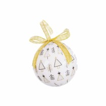 Christmas Baubles White Golden Paper Polyfoam 7,5 x 7,5 x 7,5 cm (14 Units)