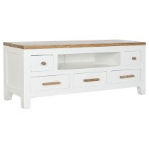 Meubles de télévision DKD Home Decor Blanc Marron Acacia Bois de manguier 125 x 40 x 50 cm