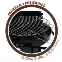 Holzkohlegrill mit Rädern Aktive Aluminium Emailliertes Metall Textilene 42 x 76,5 x 42 cm Schwarz