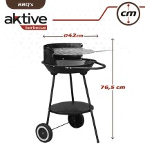 Holzkohlegrill mit Rädern Aktive Aluminium Emailliertes Metall Textilene 42 x 76,5 x 42 cm Schwarz