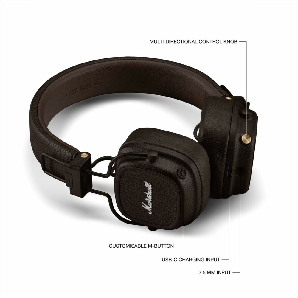 Headphones with Headband Marshall Major V BT Brown