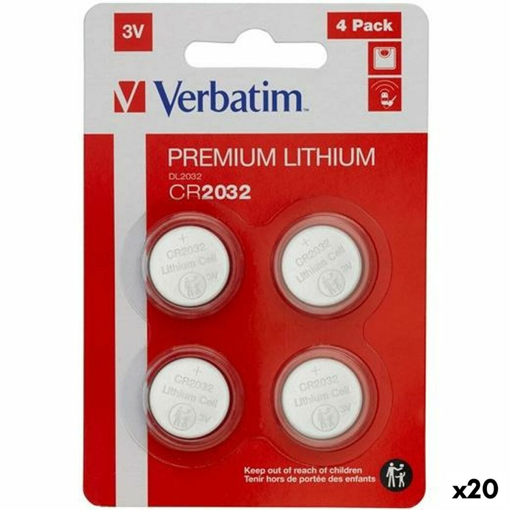 Batteries Verbatim CR2032  4 Pieces 20 Units 3V