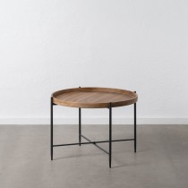 Table Basse Noir Naturel 80 x 80 x 55 cm