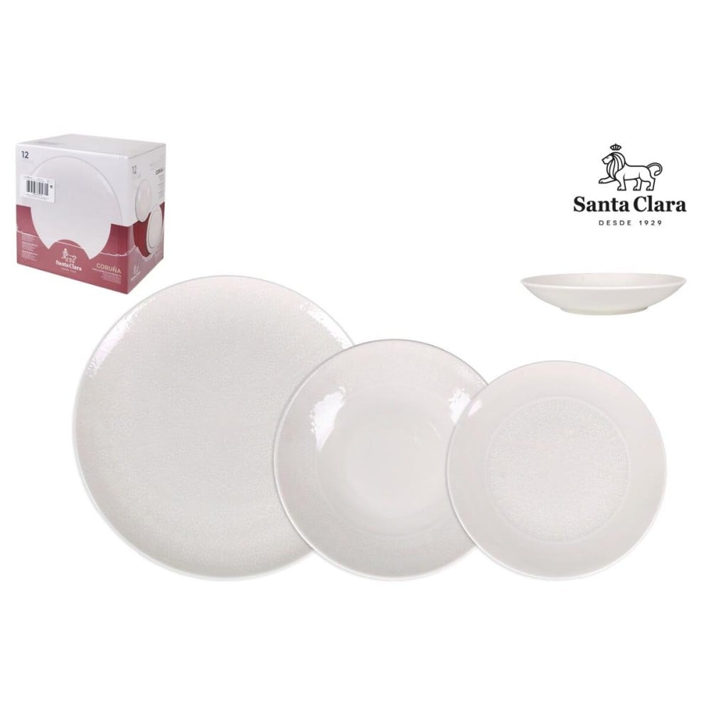 Tableware Santa Clara Coruña 12 Pieces Porcelain