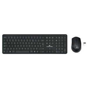 Tastatur mit Maus Bluestork Easy Slim AZERTY Schwarz Französisch